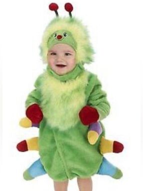 Caterpillar Green Plush infants Romper Costume NEW Size 0-6 Months up to 16 Pds